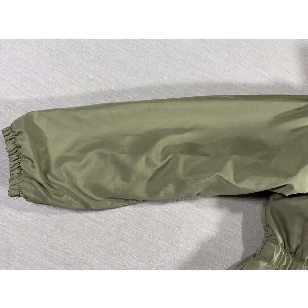 Penelope Mack Girls 6X Olive Green Hooded Fleece Lined Parka Jacket Coat Floral